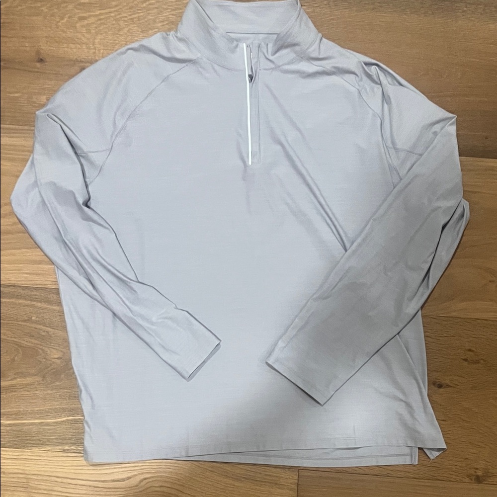 johnnie-O Performance Gray Quarter-Zip Pullover